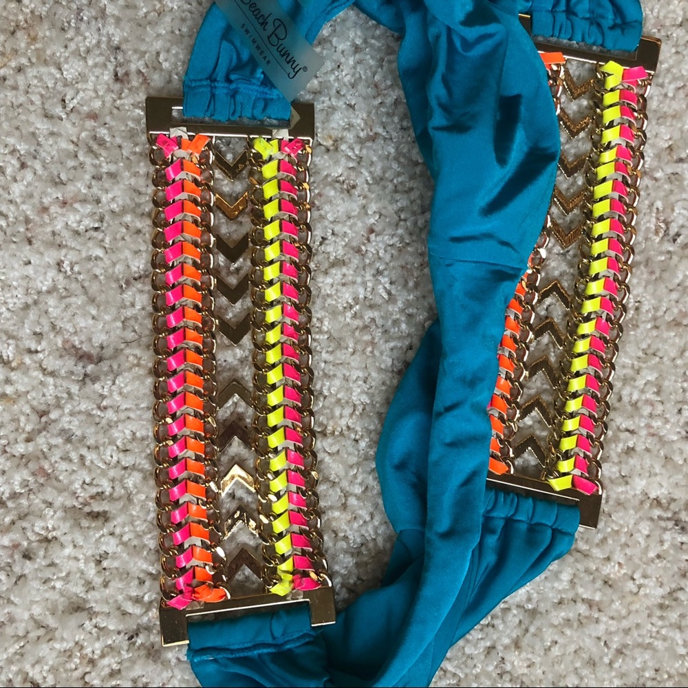 Beach Bunny Suit w/Gold Hardware & Colored Leather - Picture 7 of 8